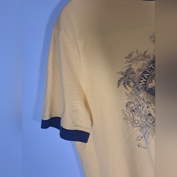 Yellow Disneyland Mickey Mouse Tee With Navy Blue Details Size Small - Picture 3 of 6